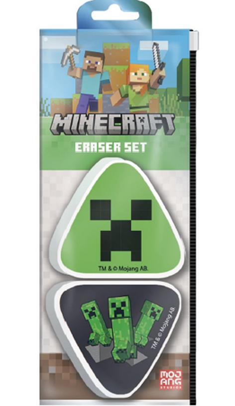 Minecraft  - Creepers Radiergummi Set schreibwaren merchandise